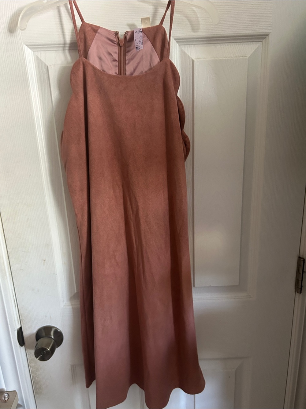 Pink suede dress